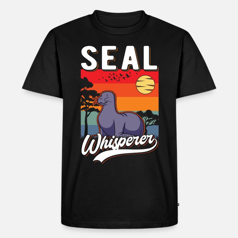Robben Flüsterer Seal Whisperer - Männer Premium Bio T-Shirt - Schwarz