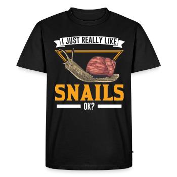 I just really like Snails ok Snail - Men's Premium Organic T-Shirt - black - Front - Nico (187cm)