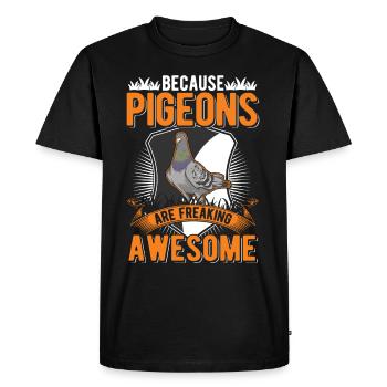 Parce que les pigeons flippent génial Taube - T-shirt Premium bio Homme - noir - Devant - Nico (187cm)