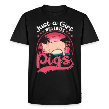 Pigs Girls Pig farmers - Men's Premium Organic T-Shirt - black - Front - Nico (187cm)