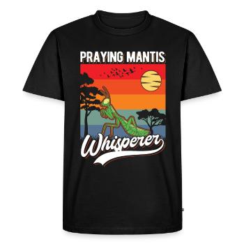 Gottesanbeterin Flüsterer Praying Mantis Whisperer - Men's Premium Organic T-Shirt - black - Front - Nico (187cm)
