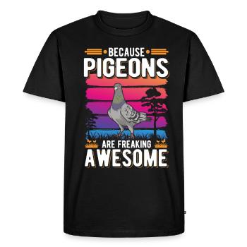 Parce que les pigeons flippent génial Taube - T-shirt Premium bio Homme - noir - Devant - Nico (187cm)