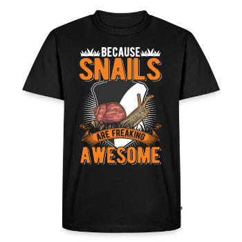 Parce que les escargots sont des escargots géniaux - T-shirt Premium bio Homme - noir - Devant - Nico (187cm)
