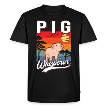 Schweineflüsterer Schweine Pig Whisperer - T-shirt Premium bio Homme - noir - Devant - Nico (187cm)