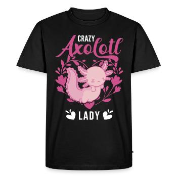 Crazy Axolotl lady tail lurch axolotl girl - Men's Premium Organic T-Shirt - black - Front - Nico (187cm)