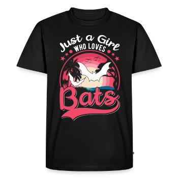Juste une fille qui aime les chauves-souris Chauves-souris Chauves-souris - T-shirt Premium bio Homme - noir - Devant - Nico (187cm)