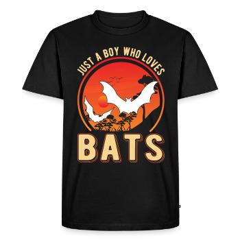 Just a Boy who loves Bats Bat - Men's Premium Organic T-Shirt - black - Front - Nico (187cm)