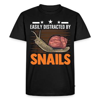 Facilement distrait par Snails Snail - T-shirt Premium bio Homme - noir - Devant - Nico (187cm)