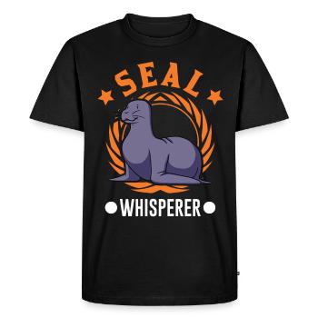 Seal Whisperer Seal Whisperer Lion de mer - T-shirt Premium bio Homme - noir - Devant - Nico (187cm)