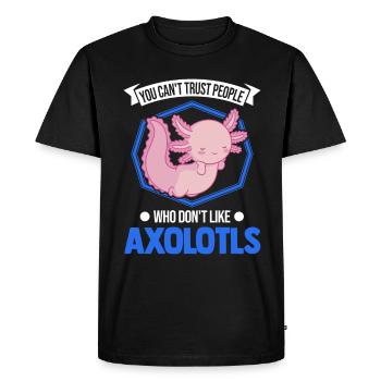 Axolotl Gift Tail Lurch Axolotl - Men's Premium Organic T-Shirt - black - Front - Nico (187cm)