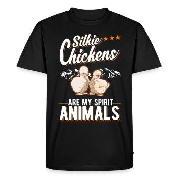 Silk Chicken Spirit Animal Silkie Chicken - Men's Premium Organic T-Shirt - black - Front - Nico (187cm)
