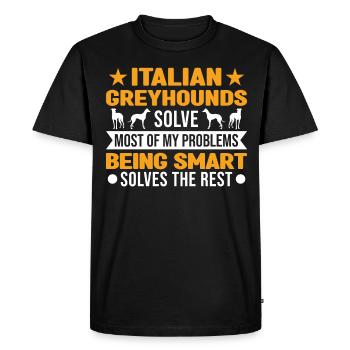 Italian greyhound Italian wind chime - Men's Premium Organic T-Shirt - black - Front - Nico (187cm)