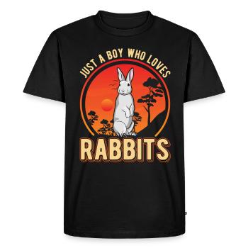 Lapin Jeune Lapin Lapin Lapin - T-shirt Premium bio Homme - noir - Devant - Nico (187cm)