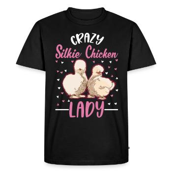 Crazy Silkie Poulet dame Poulet de soie - T-shirt Premium bio Homme - noir - Devant - Nico (187cm)