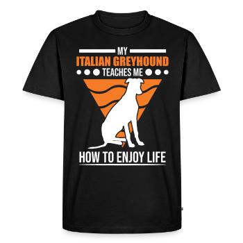 Italian greyhound Italian wind chime - Men's Premium Organic T-Shirt - black - Front - Nico (187cm)