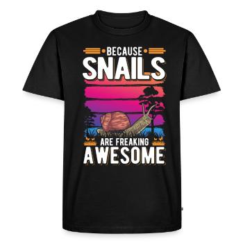 Parce que les escargots sont des escargots géniaux - T-shirt Premium bio Homme - noir - Devant - Nico (187cm)