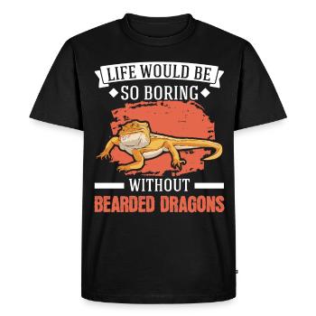 Bearded Dragon Pogona Gift - Men's Premium Organic T-Shirt - black - Front - Nico (187cm)