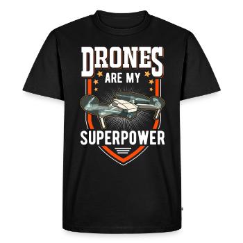 Les drones sont mon pilote de drone super-puissant - T-shirt Premium bio Homme - noir - Devant - Nico (187cm)
