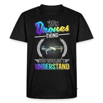 Drone Chose Drone Pilote Drone Quadcopter - T-shirt Premium bio Homme - noir - Devant - Nico (187cm)
