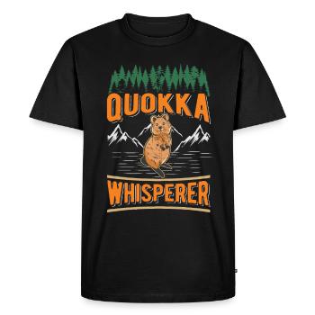 Quokka Whisperer Short-tailed Kangaroo - Men's Premium Organic T-Shirt - black - Front - Nico (187cm)