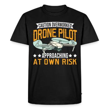 Attention Revised Drone Pilot Drone - Men's Premium Organic T-Shirt - black - Front - Nico (187cm)