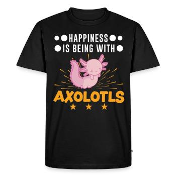 Happiness is being with Axolotls Tail Lurch - Men's Premium Organic T-Shirt - black - Front - Nico (187cm)