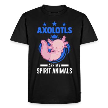 Axolotl Spirit Animal Tail Lurch - Men's Premium Organic T-Shirt - black - Front - Nico (187cm)