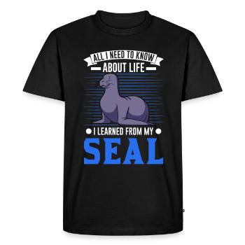 Seal Gift Seal Sea Lion - Men's Premium Organic T-Shirt - black - Front - Nico (187cm)