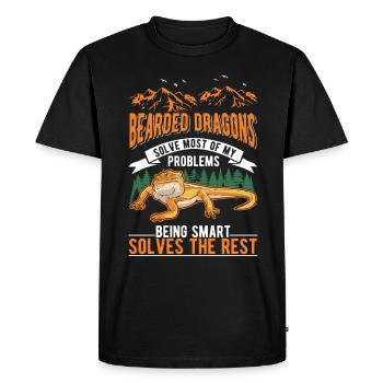 Bearded Dragon Pogona Gift - Men's Premium Organic T-Shirt - black - Front - Nico (187cm)
