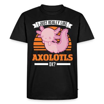 I just really like Axolotls Tail Luch - Men's Premium Organic T-Shirt - black - Front - Nico (187cm)