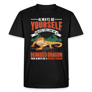 Bearded Dragon Pogona Gift - Men's Premium Organic T-Shirt - black - Front - Nico (187cm)