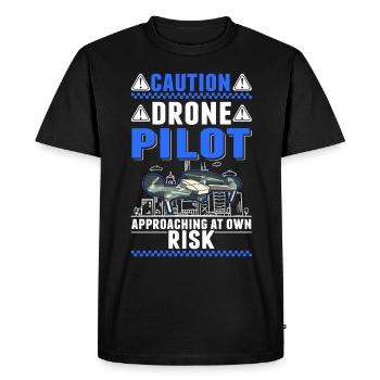 Attention Revised Drone Pilot Drones - Men's Premium Organic T-Shirt - black - Front - Nico (187cm)
