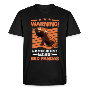 Peut parler spontanément des pandas roux - T-shirt Premium bio Homme - noir - Devant - Nico (187cm)