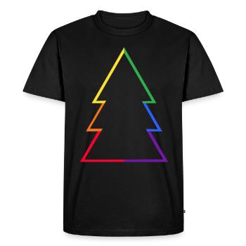 LGBTQ Rainbow Christmas Tree Christmas Tree Xmas - Men's Premium Organic T-Shirt - black - Front - Nico (187cm)