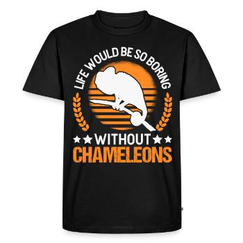 Chameleon Gift Chameleon - Men's Premium Organic T-Shirt - black - Front - Nico (187cm)