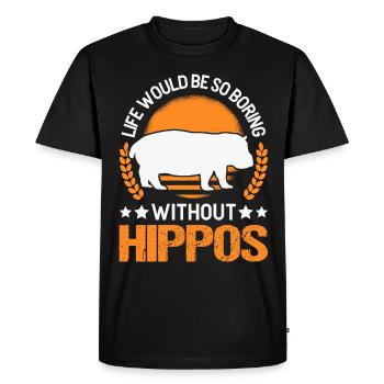 Hippo Gift Hippo Hippo Hippo - Men's Premium Organic T-Shirt - black - Front - Nico (187cm)