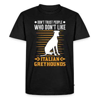 Italian greyhound Italian wind chime - Men's Premium Organic T-Shirt - black - Front - Nico (187cm)