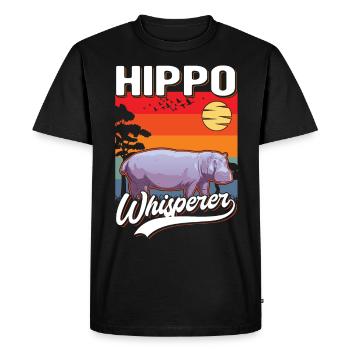 Hippo Whisperer Hippo Hippo Hippo - Men's Premium Organic T-Shirt - black - Front - Nico (187cm)