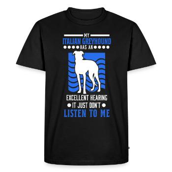 Italian greyhound Italian wind chime - Men's Premium Organic T-Shirt - black - Front - Nico (187cm)