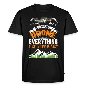 Drone Drone Pilot Quadcopter - Men's Premium Organic T-Shirt - black - Front - Nico (187cm)