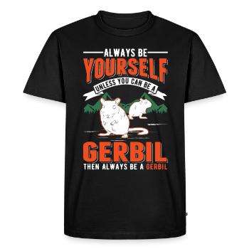 Gerbil Gift Racing Rat Germesau - Men's Premium Organic T-Shirt - black - Front - Nico (187cm)