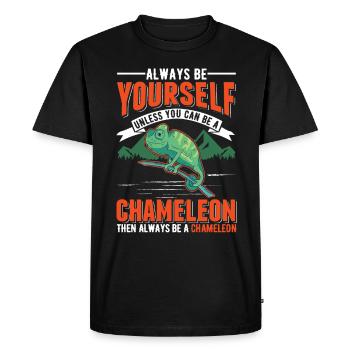 Chameleon Gift Chameleon - Men's Premium Organic T-Shirt - black - Front - Nico (187cm)