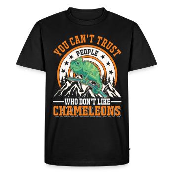 Chameleon Gift Chameleon - Men's Premium Organic T-Shirt - black - Front - Nico (187cm)