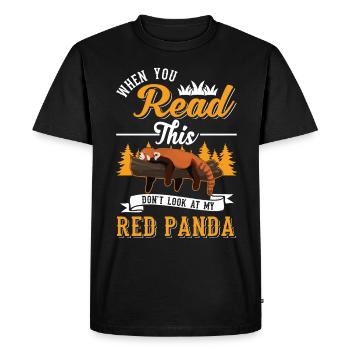Red Panda Gift Cat Bear - Men's Premium Organic T-Shirt - black - Front - Nico (187cm)