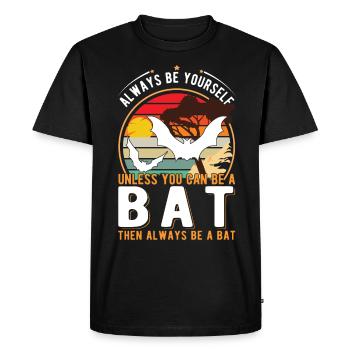 Chauve-souris amoureuse de la frange chauve-souris - T-shirt Premium bio Homme - noir - Devant - Nico (187cm)