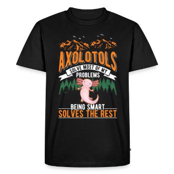 Axolotl Gift Tail Lurch - Men's Premium Organic T-Shirt - black - Front - Nico (187cm)