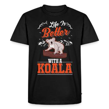 Life is better with a Koala Koala Bear - Men's Premium Organic T-Shirt - black - Front - Nico (187cm)