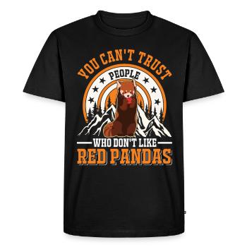 Red Panda Gift Cat Bear - Men's Premium Organic T-Shirt - black - Front - Nico (187cm)