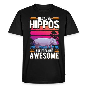 Hippo Gift Hippo Hippo Hippo - Men's Premium Organic T-Shirt - black - Front - Nico (187cm)