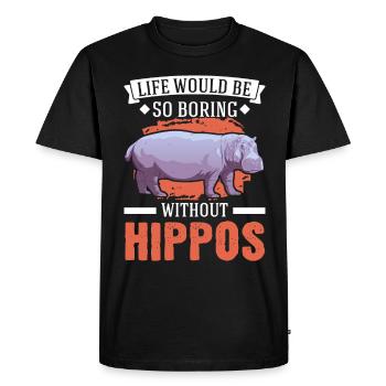 Hippo Gift Hippo Hippo Hippo - Men's Premium Organic T-Shirt - black - Front - Nico (187cm)